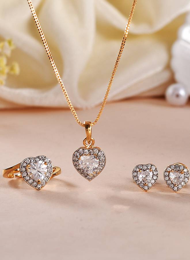 Sparkling Essentials White Heart Shaped Zirconia Box Set : 8905124480221