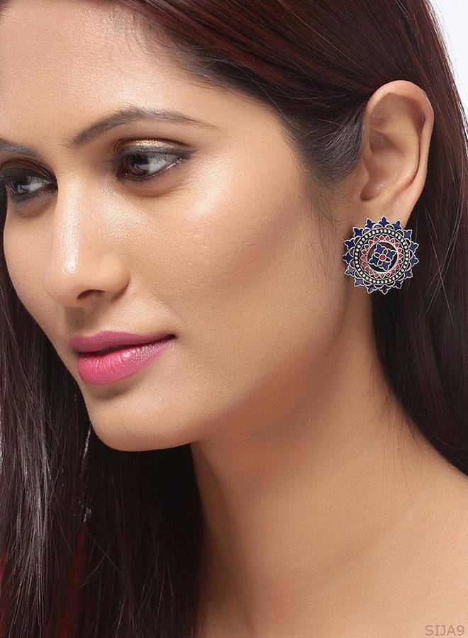 Mandala Enamel Embellished Earrings : 8907617912431