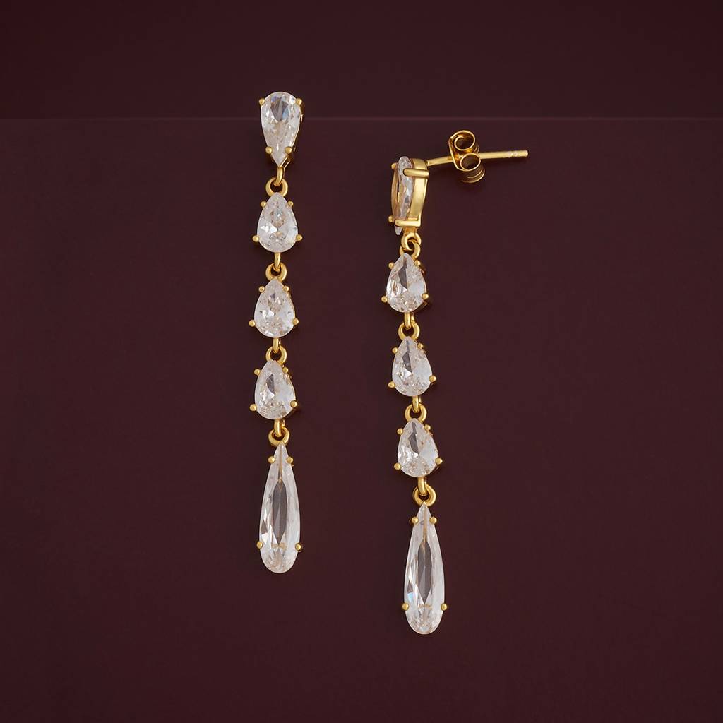 Kushal'S Fashion Jewellery Plated Zircon 92.5 Sterling Silver Drops-183064 : 437075