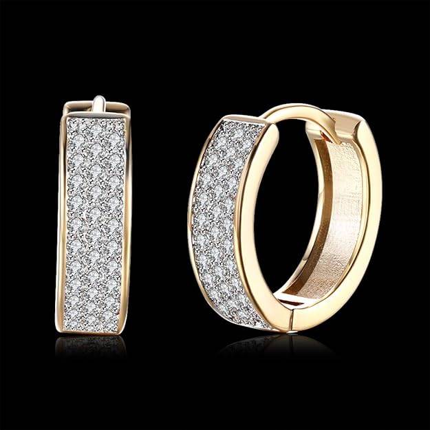 Diamond Cut Cz Hoop Earrings Jewellery Gift For Women Girls : PX8E49