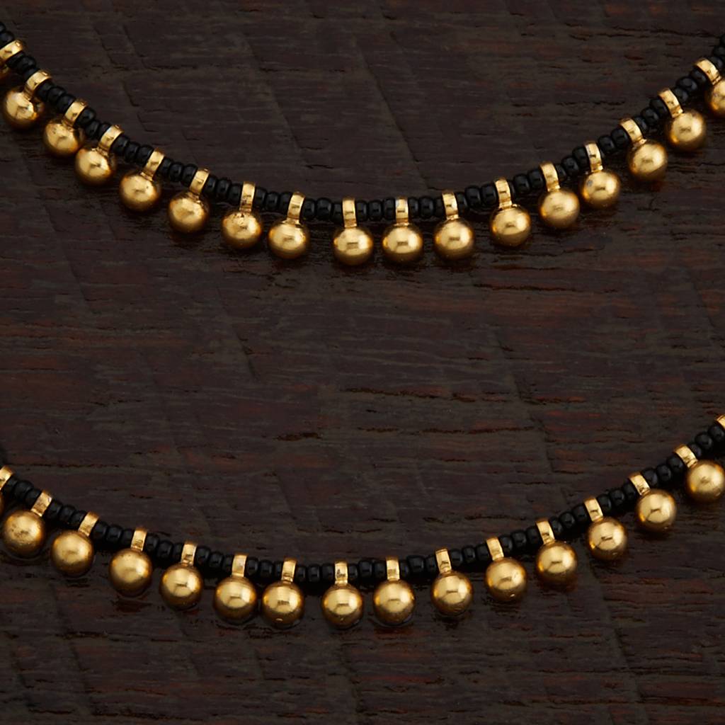 Kushal'S Fashion Jewellery Black Gold-Plated Ethnic Antique Payal -390724 : 390724