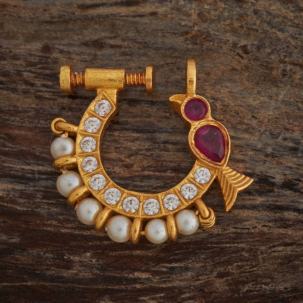 Kushal'S Fashion Jewellery Plated Ethnic Temple Silver Nosepin-150867 : 416816
