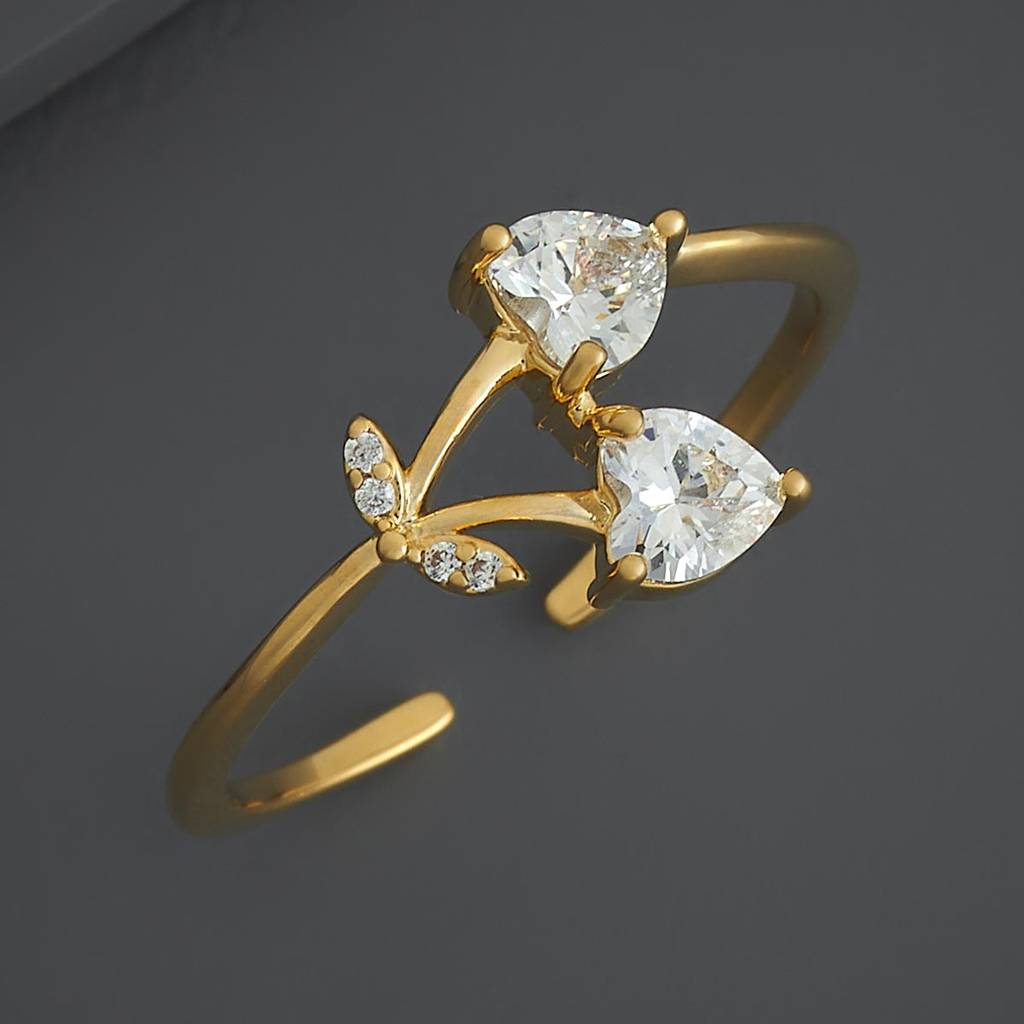 Kushal'S Fashion Jewellery White Gold-Plated Party Trendy Zircon Finger Ring-186815 : 445382
