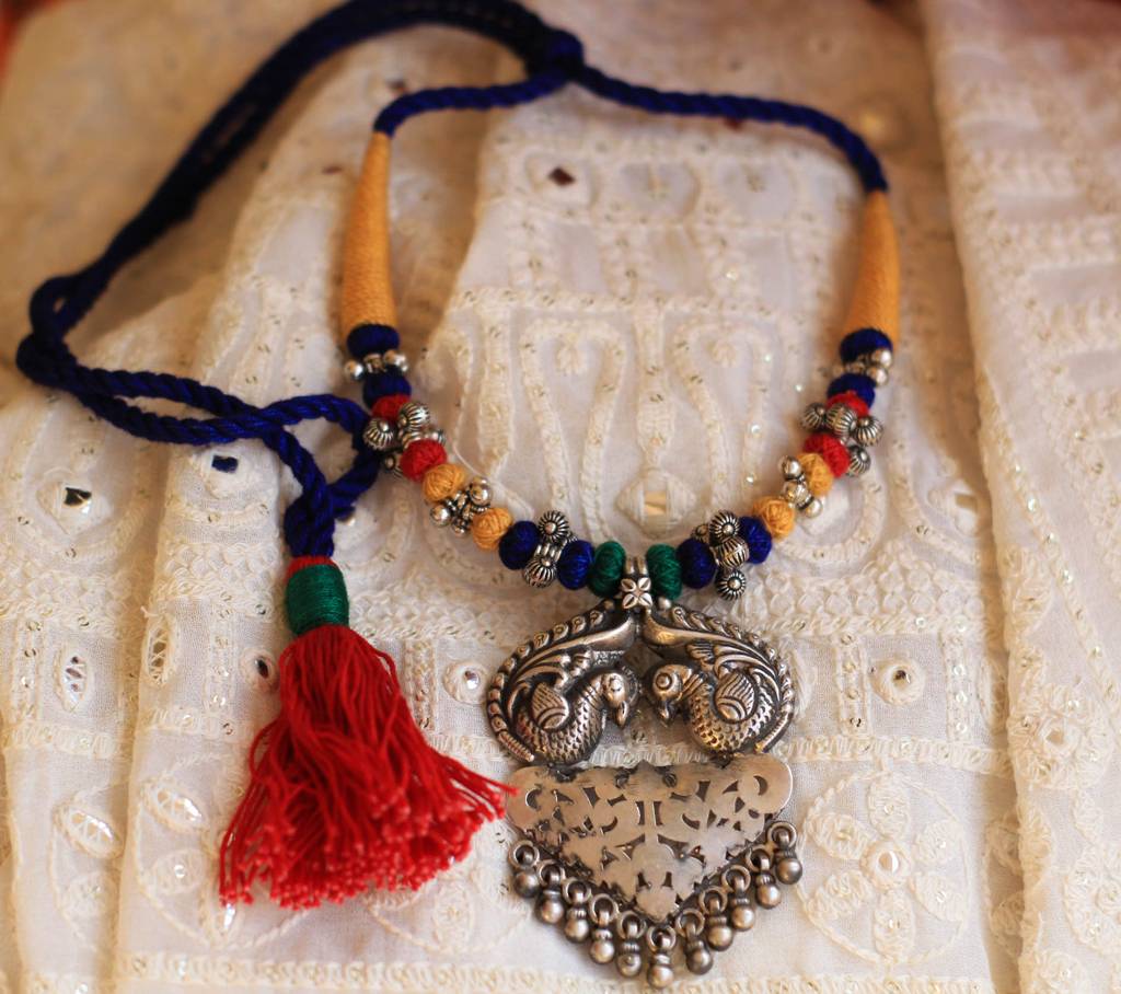 Dulari Peacock Carved Necklace : SE603-1-1-1