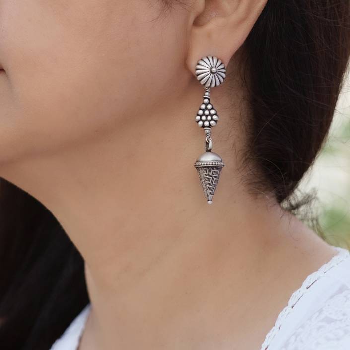 Tribal Silver Earrings For Women. : SSE635