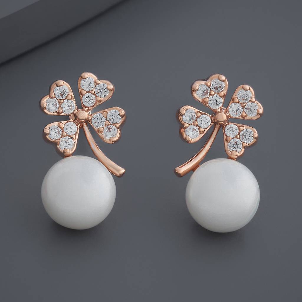 Kushal'S Fashion Jewellery Pearl Plated Party Trendy Zircon Studs-184139 : 439444