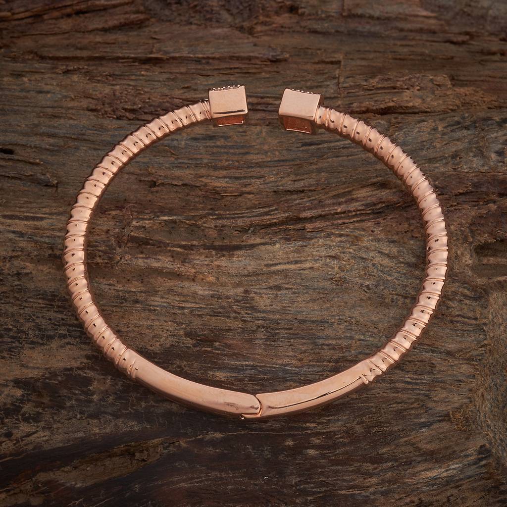 Kushal'S Fashion Jewellery White Rose Gold-Plated Party Zircon Kada-187023 : 445709