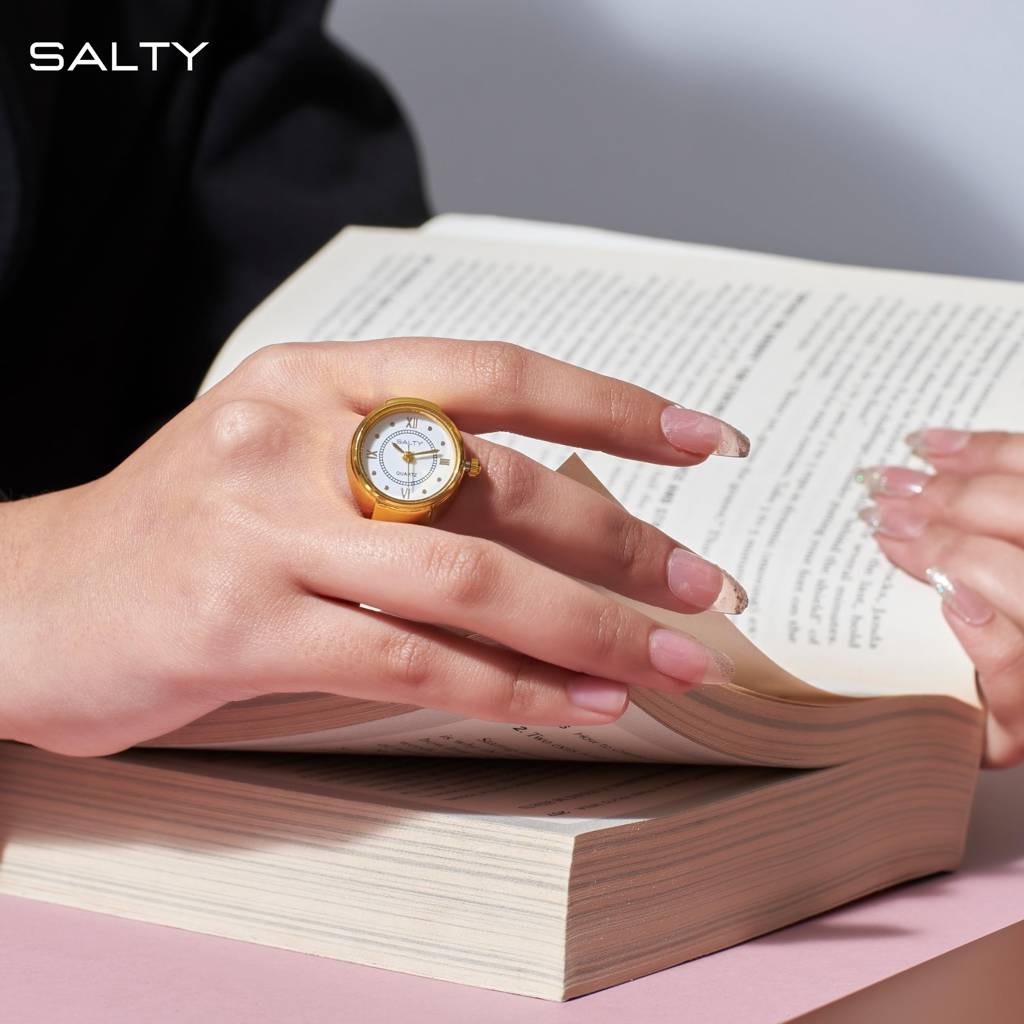 Girl Boss Salty Watch Ring - Gold : RS12399