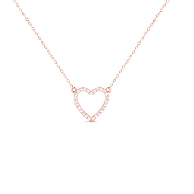 Moissanite Open Heart Necklace : TGDP-286-Y
