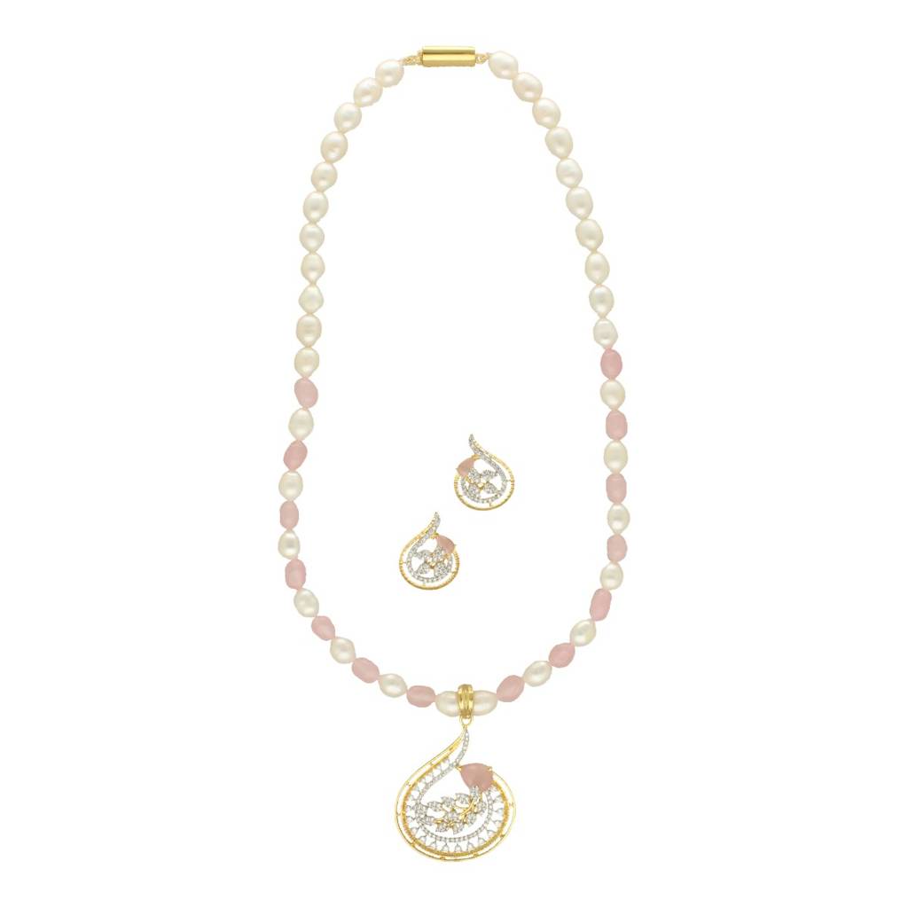 Radiant Reverie Pearl Necklace Set : JPSEP-24-037