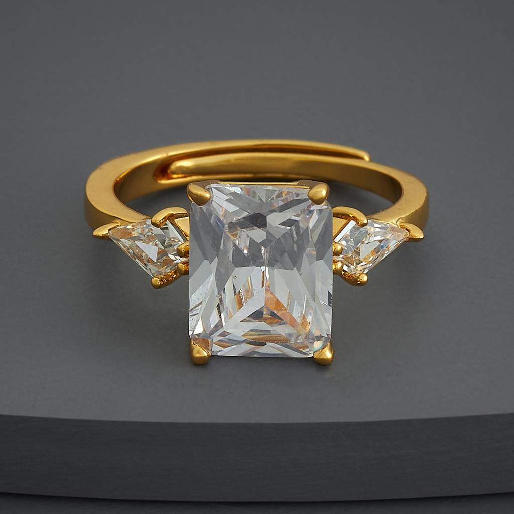 Kushal'S Fashion Jewellery White Gold-Plated Party Trendy Zircon Finger Ring-186900 : 445486