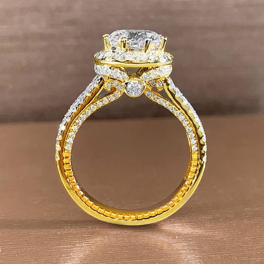 American Diamond Studded Plated Finger Ring Fashion Wear Stylish Jewellery Gift For Girls & Women-Px8R70 : PX8R70G-7