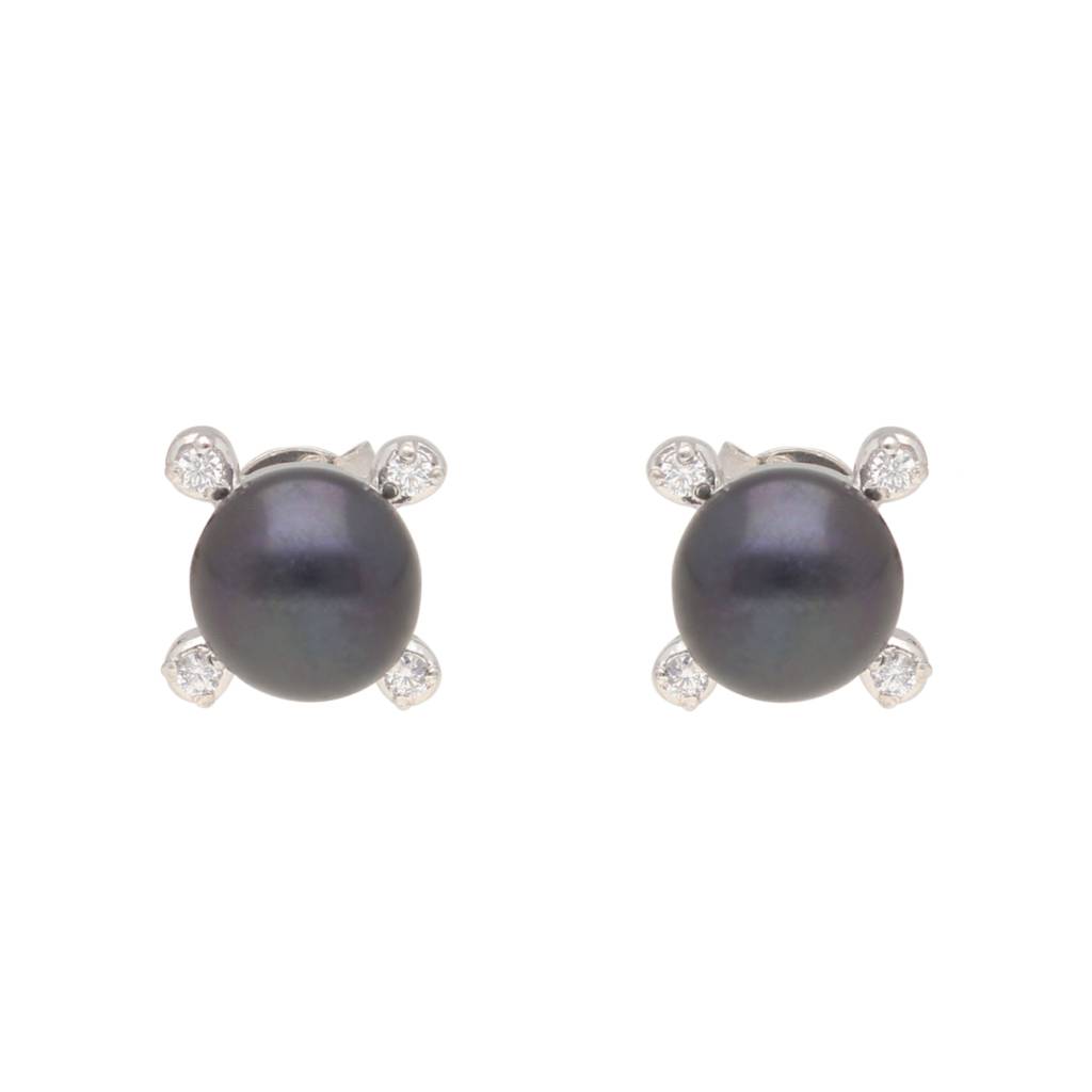 Shell Pearl Stud Earrings In 925 Sterling Silver - Round Beads 8/10/12/14mm, Screw Back Closure