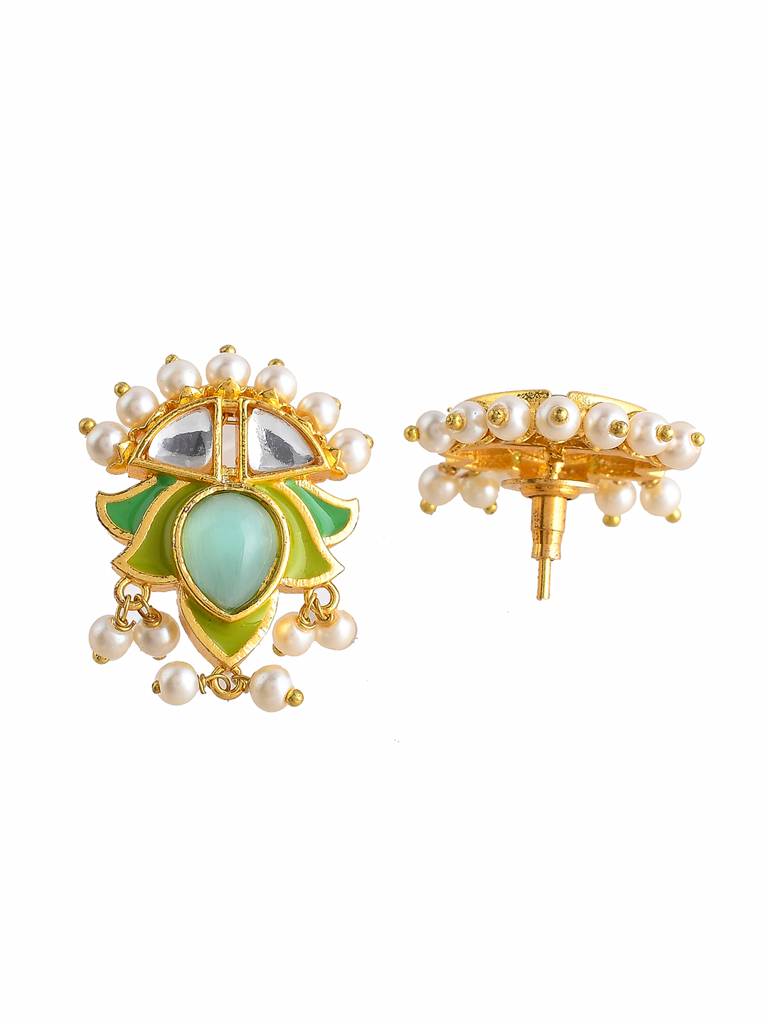 Forever More Green Stones And Pearls Enamelled Jewellery Set : 8905124498233