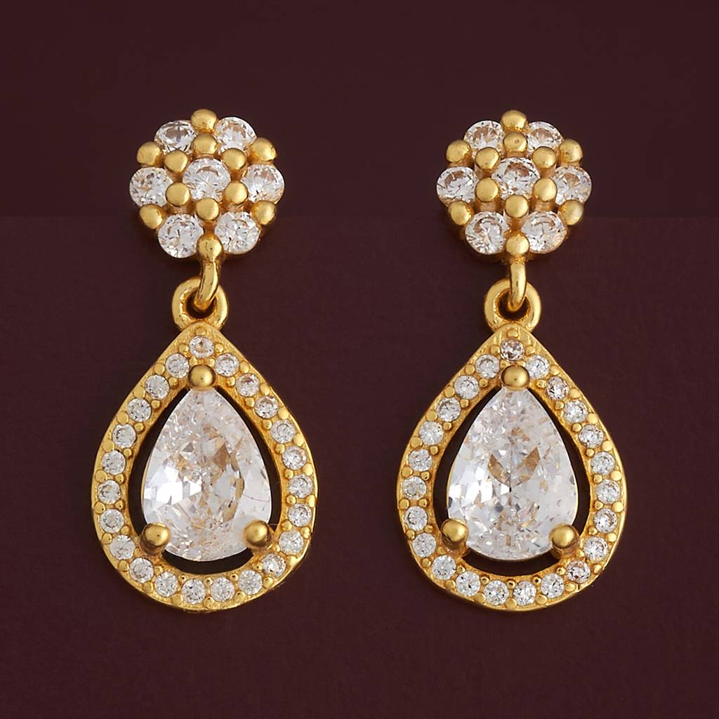 Kushal'S Fashion Jewellery Plated Zircon 92.5 Sterling Silver Drops-183112 : 437261