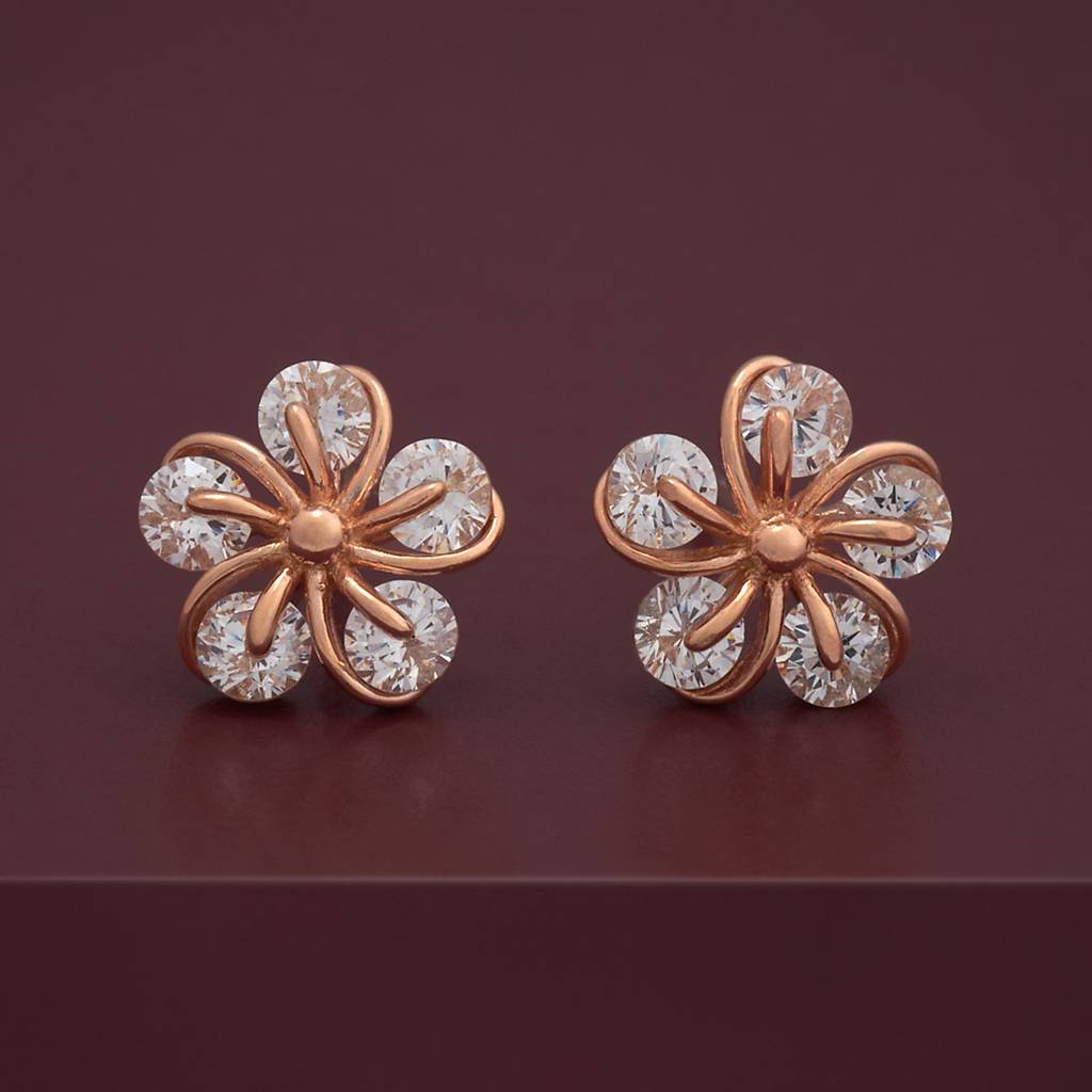 Kushal'S Fashion Jewellery Plated Zircon 92.5 Sterling Silver Studs-183116 : 437239