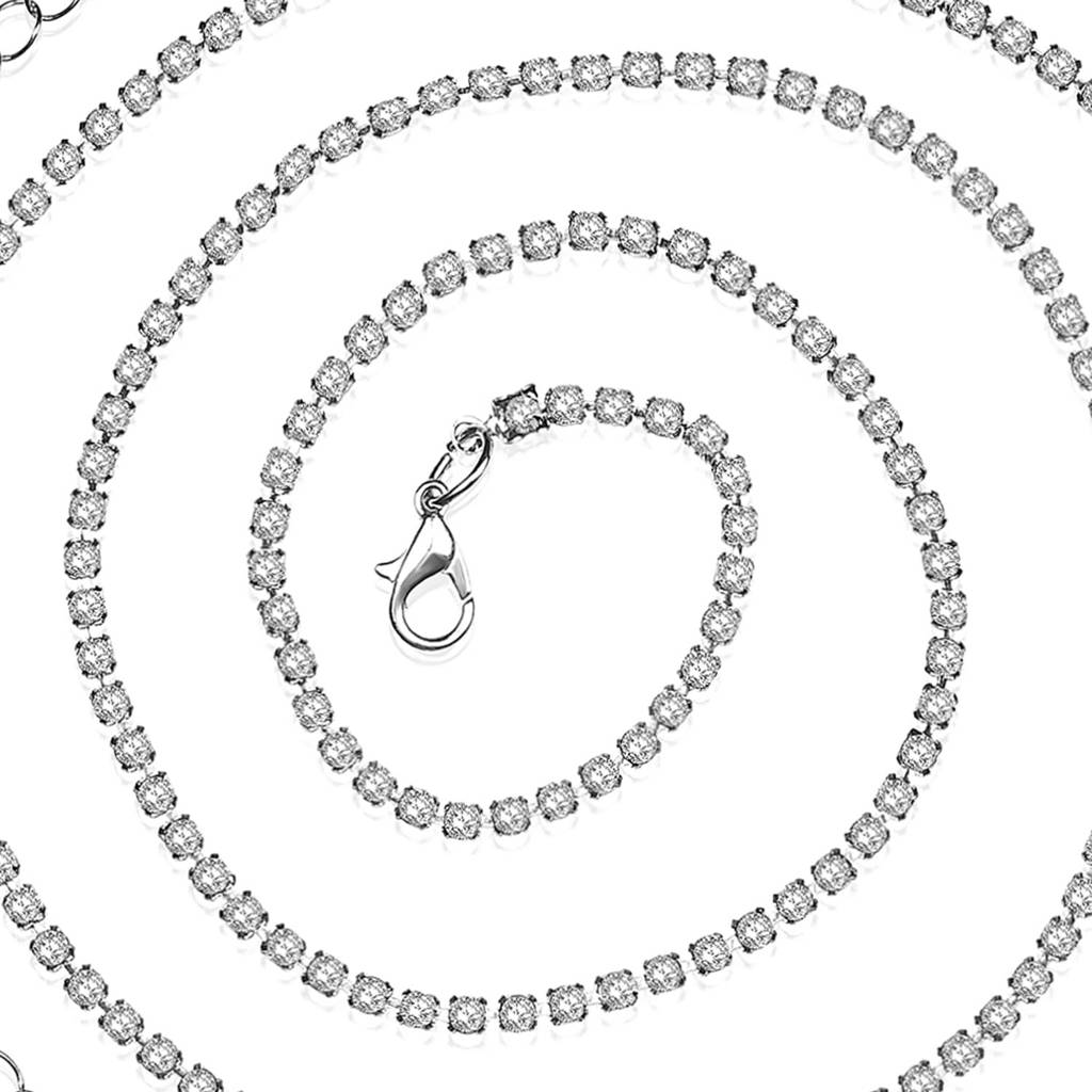 Silver Plated Cubic Zirconia Studded Body Chain Kamarbandh Dress Belly Waist Chain Belt Jewellery For Women & Girls : PX8BCH009S