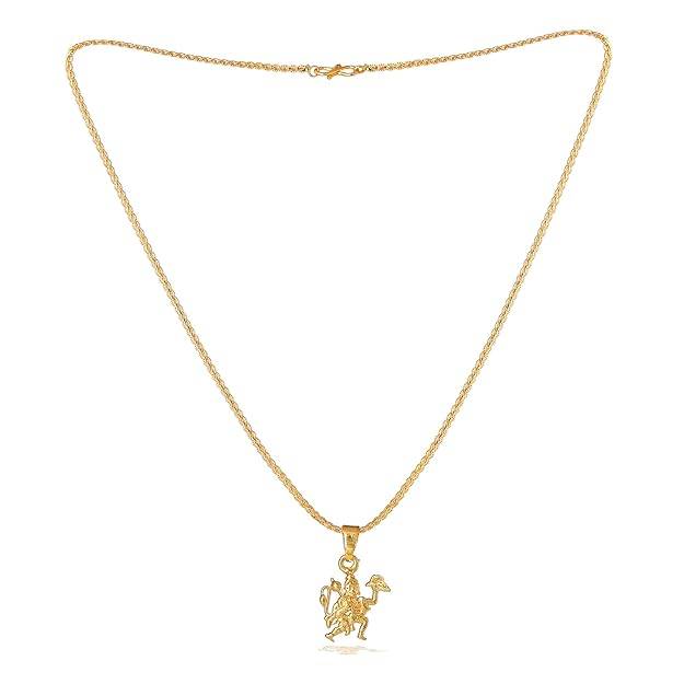 Fashion Jewelry God Hanuman Ji Pendant For Men: Gold Plated Powerful "Bajrangbali Pavanputra Hanuman" Pen : OSAK011-IGPENDANT