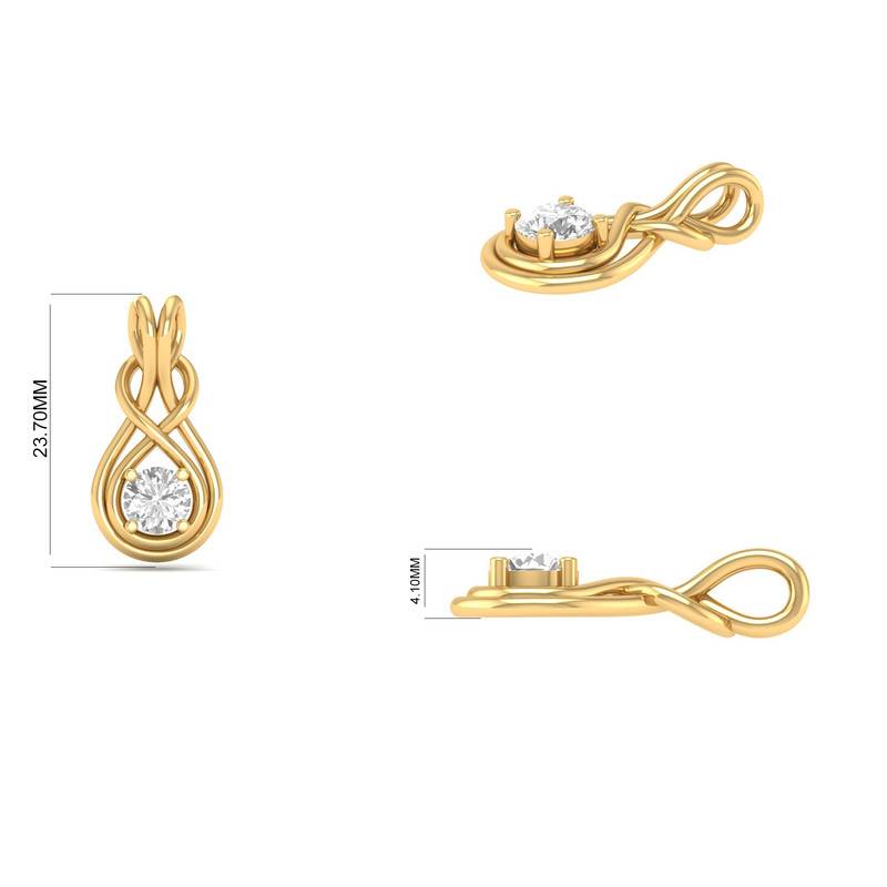 Infinity Teardrop Solitaire Moissanite Pendant Necklace In 14Kt Gold Over Sterling Silver : TGDP-52