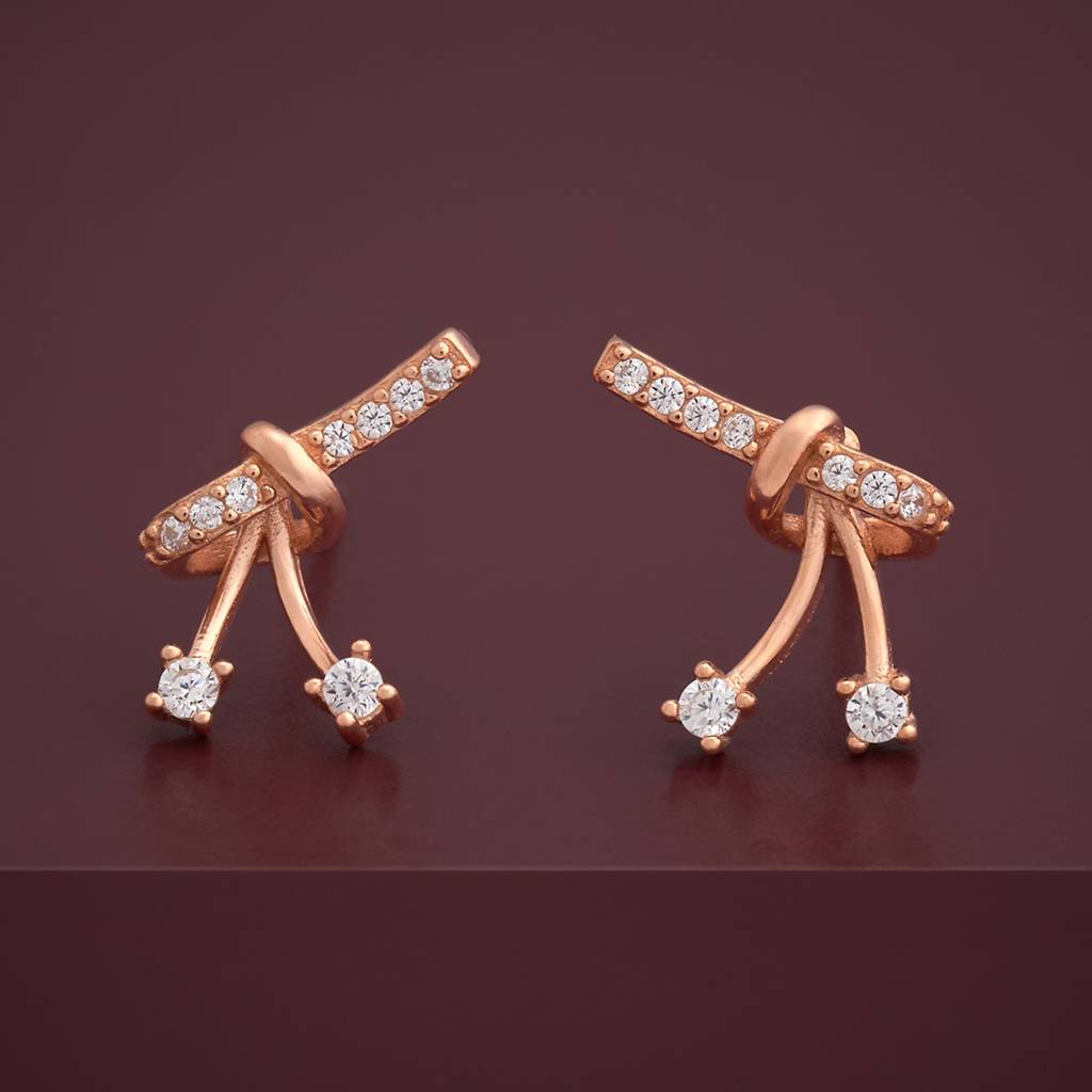 Kushal'S Fashion Jewellery Plated Zircon 92.5 Sterling Silver Studs-183083 : 437230