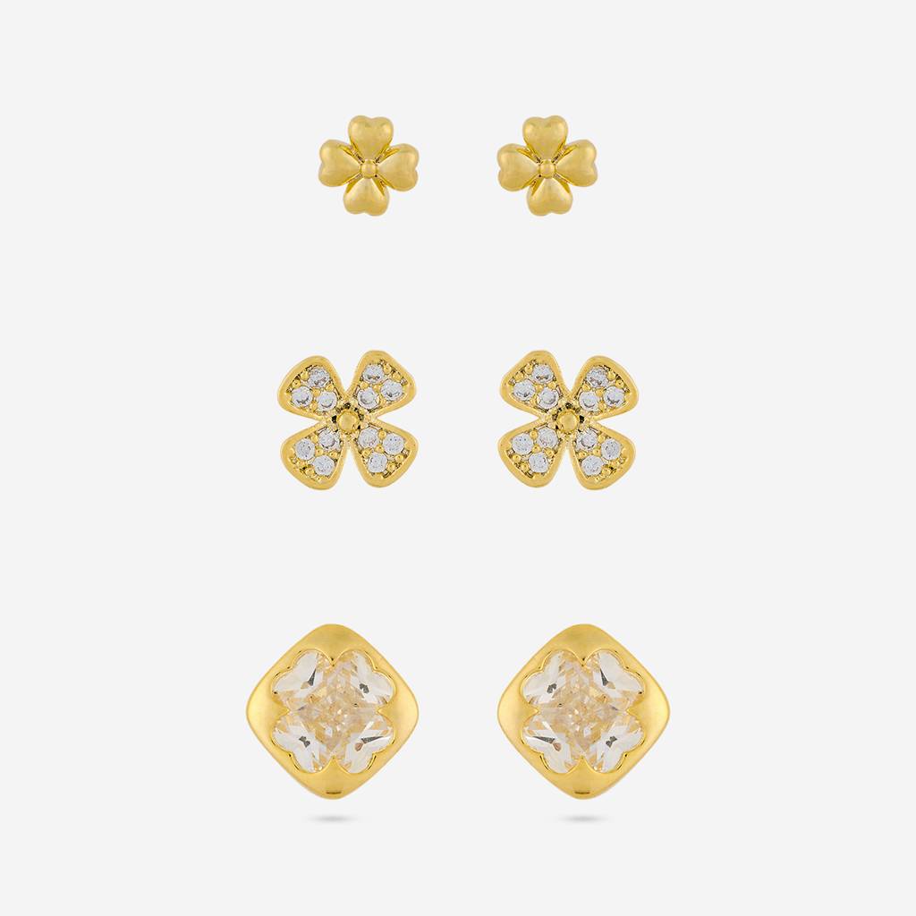 White Gold-Plated Party Zircon Studs - 460179 : 460179