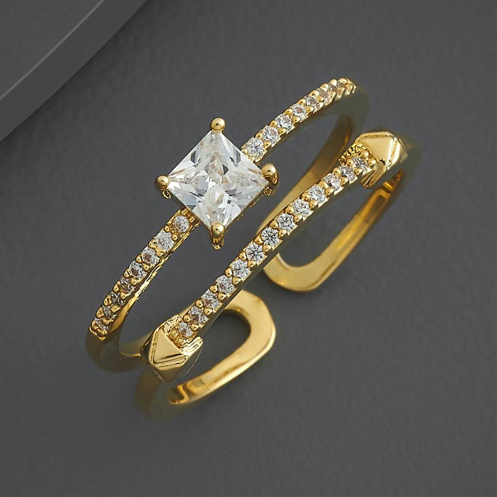 Kushal'S Fashion Jewellery White Gold-Plated Party Trendy Zircon Finger Ring-186756 : 445270