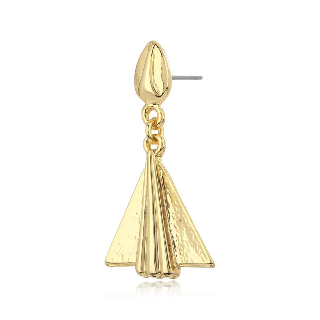 Estele Gold Plated Triangle Shaped Drop Earrings For Girls & Women : 323701ER