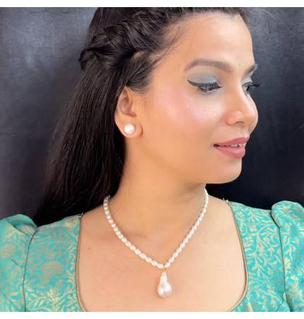 Sri Jagdamba Pearls Zora 1 Line Pearl Necklaces : JPNOV-23-072