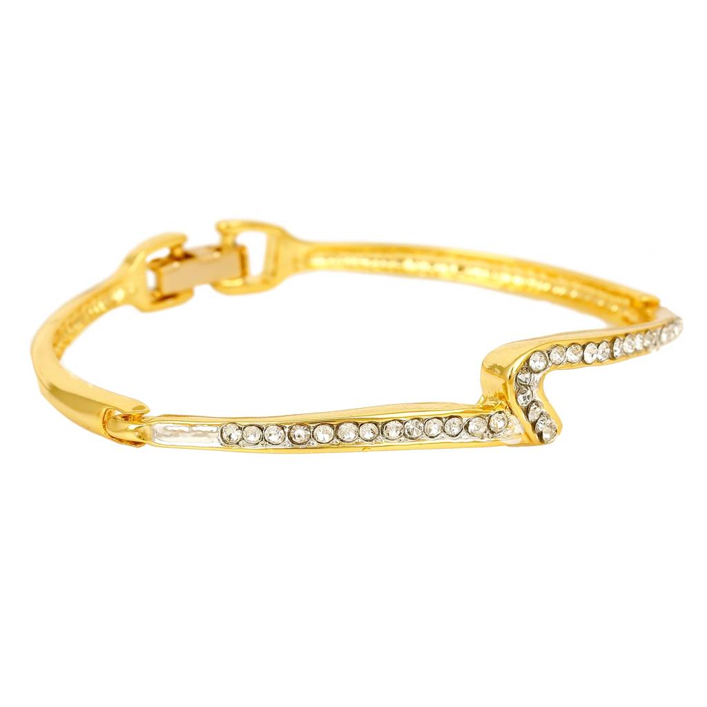 Estele Gold & Rhodium Plated Shining Thunder Bracelet With Austrian Crystals For Women : 100742BR