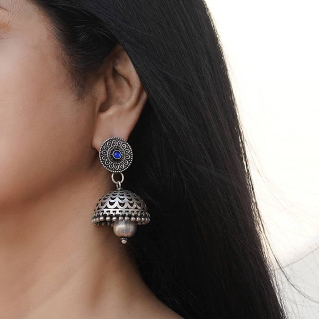 Tribal Silver Jhumkis : SSE678