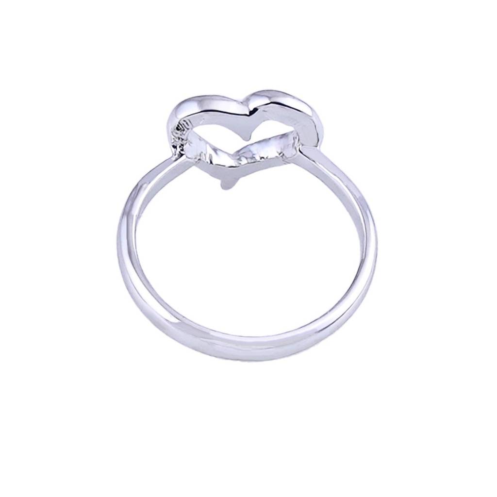 Estele Rhodium Plated Heart Shaped Finger Ring For Women : 130-IRRING