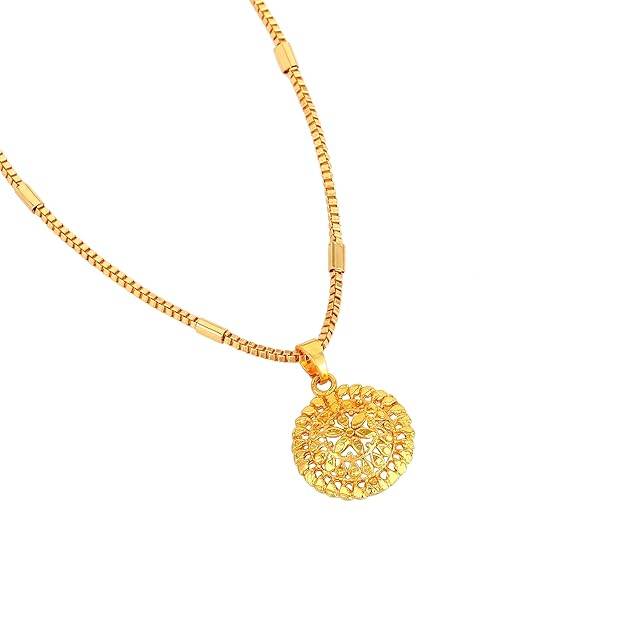 Gehena By Estele Fashion Jewelry Floral Pendant Necklace For Women: Gold Plated Timeless Floral Designer P : OSAK022-IGPENDANT
