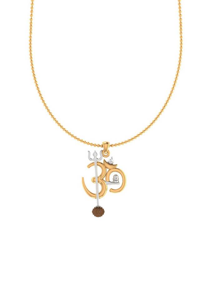 Om Design Rudraksha Studded Pendant With Chain For Men : 8907617808017