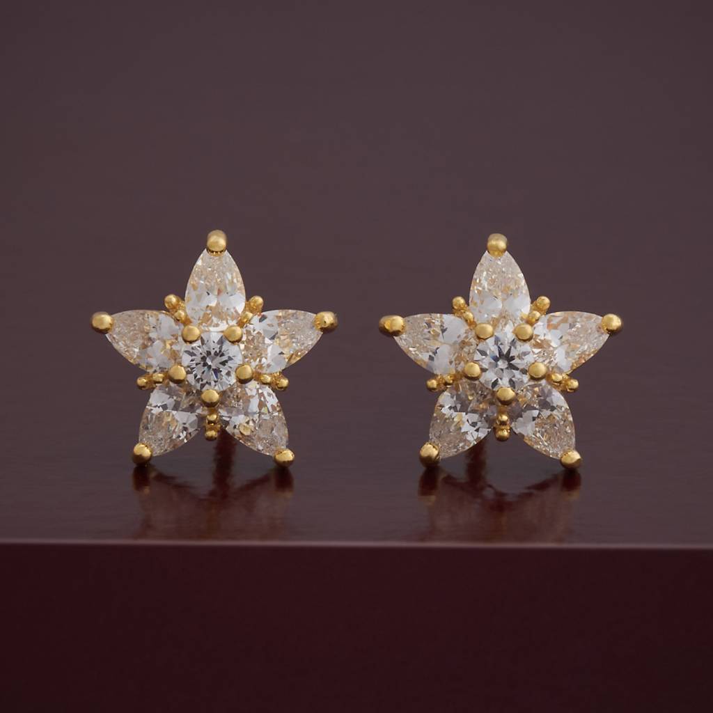 Kushal'S Fashion Jewellery Plated Zircon 92.5 Sterling Silver Studs-183230 : 437595