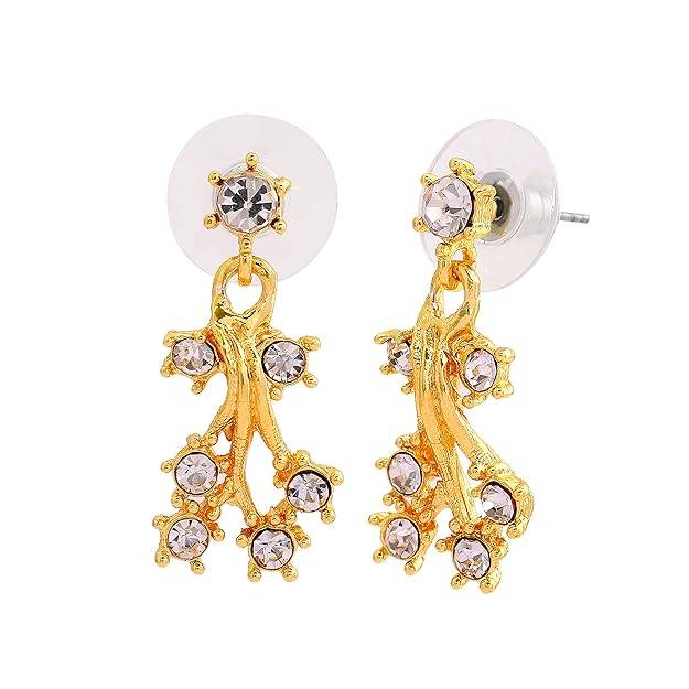 Classy Gold Finish Crystal Drop Earrings With Sparkle For Women & Girls : 5010083-IG-WEER