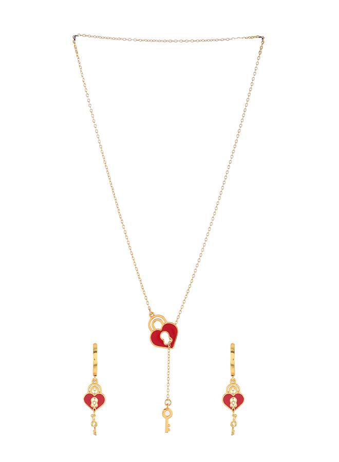 Valentine'S Day Collection Heart And Key Pendant Set : 8905124490770