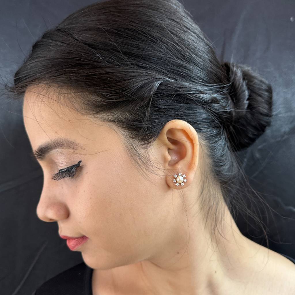 Ornate 925 Silver Stud Earrings : JPMAY-22-102