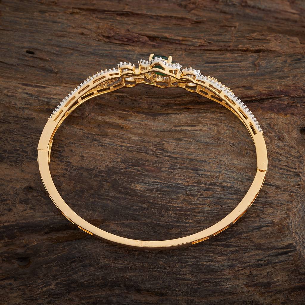 Kushal'S Fashion Jewellery Ruby Rhodium-Plated Zircon Studded Party Kada-177514 : 425609