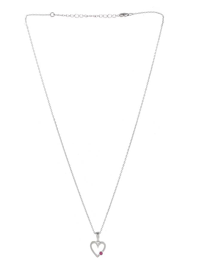 Valentine'S Day Collection Pink Zircon Studded Heart Pendant : 8905124492590