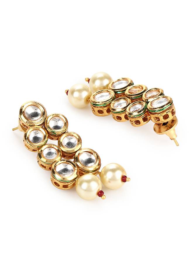 Kundan Gold Plated Necklace Set-Krbom20073 : 8905124437898