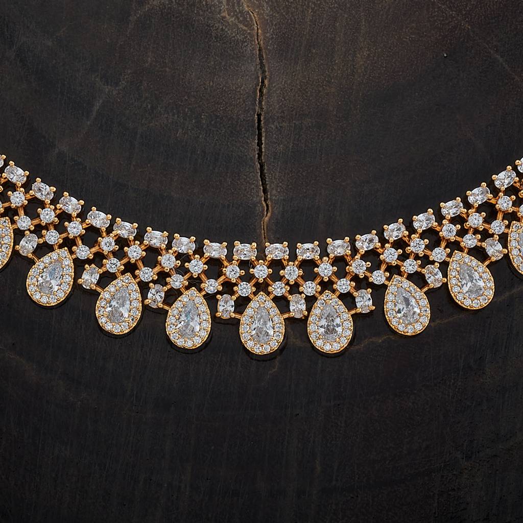 Kushal'S Fashion Jewellery Zircon Necklace -170163 : 416141