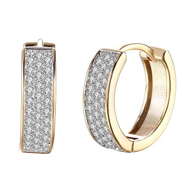 Diamond Cut Cz Hoop Earrings Jewellery Gift For Women Girls : PX8E49