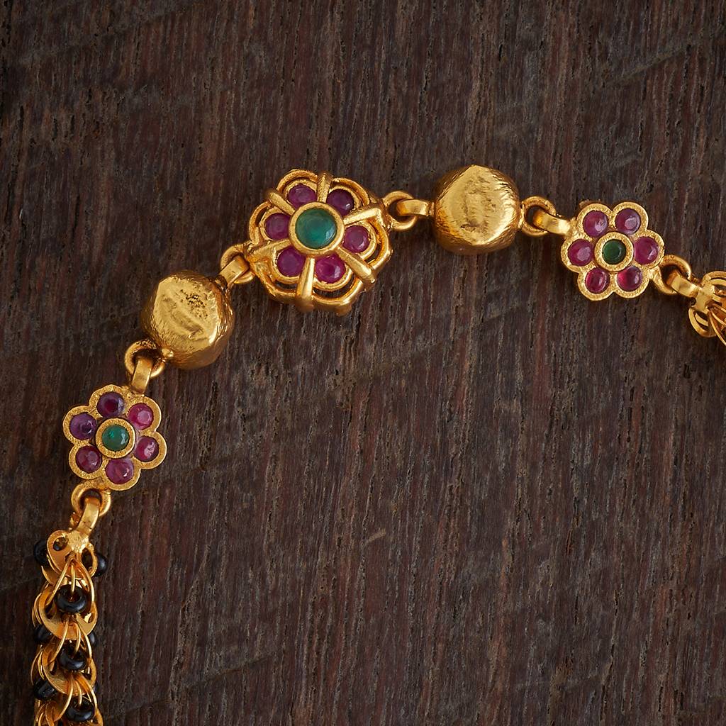Kushal'S Fashion Jewellery Ruby-Green Gold-Plated Ethnic Antique Bracelet -173734 : 416924