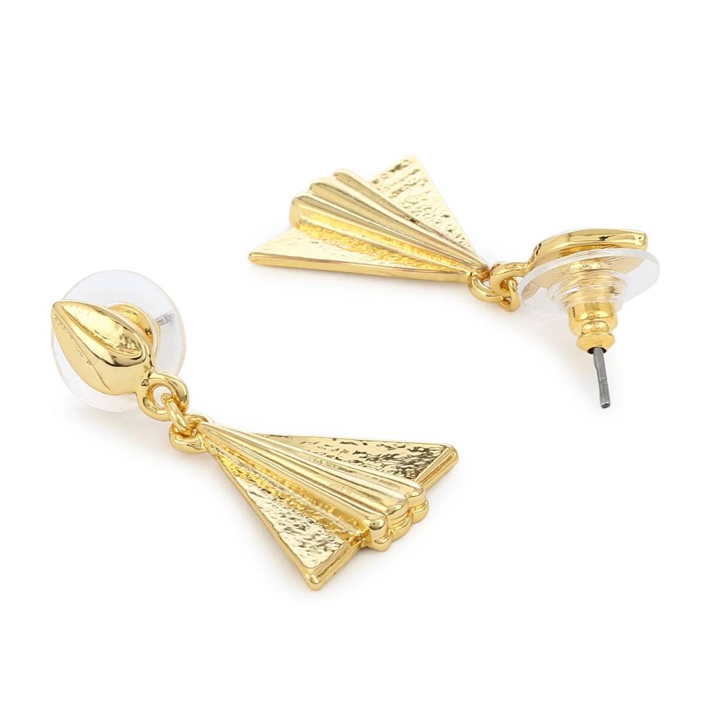 Estele Gold Plated Triangle Shaped Drop Earrings For Girls & Women : 323701ER