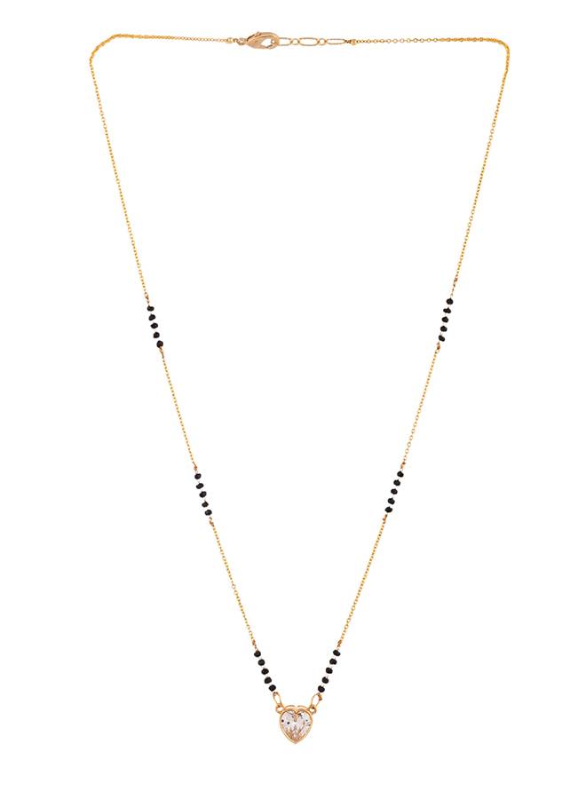 Sparkling Elegance Beaded Heart Zirconia Gems Mangalsutra : 8905124522310