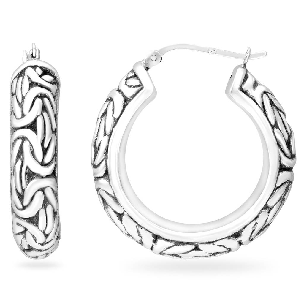925 Sterling Silver Oxidised Anti Tarnish Small Click-Top Hoop Earrings Huggie Jewellery Collections Navratri Gift F : PF17E78