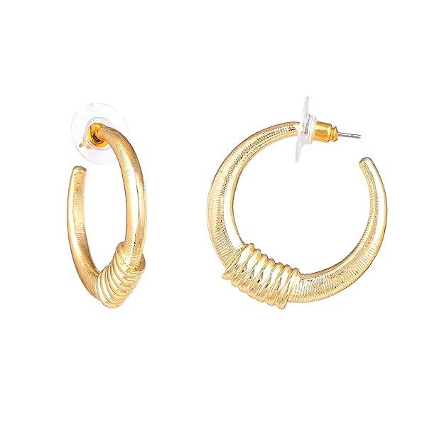 Gold Plated Timeless Luxurious Contemporary Half Hoop Earrings For Girls : 206702-2NIGER