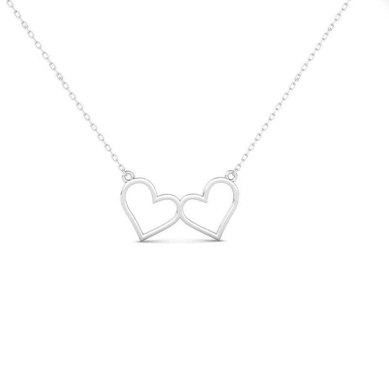 Interlocking Hearts Dainty Necklace : TGDP-288-Y