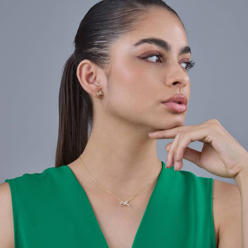 Kushal'S Fashion Jewellery White Gold-Plated Party Trendy Zircon Necklace Set - 439172 : 439172