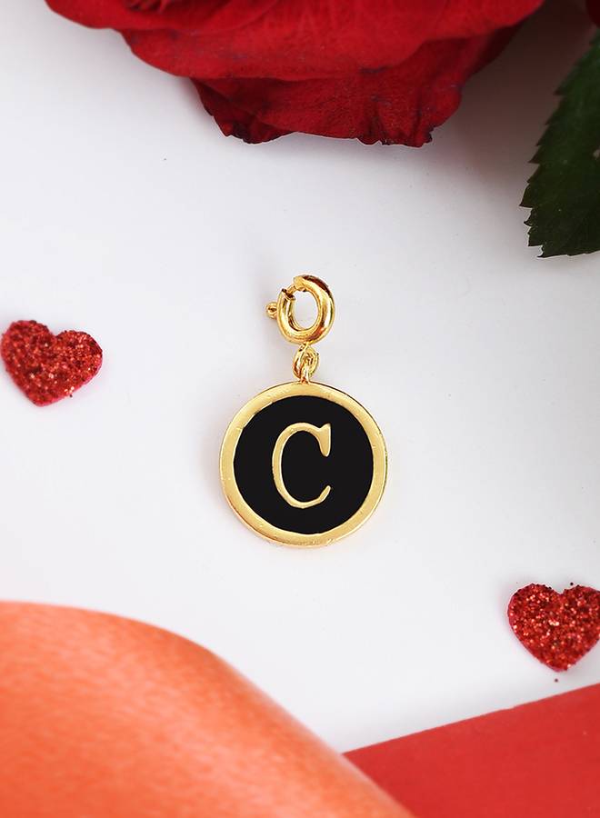 Valentine'S Day Collection Alphabet Black Enamel Charm : 8905124491487